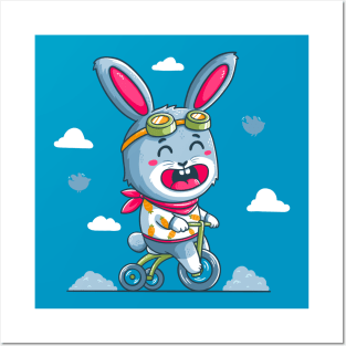 Rabbit ride tricycle Posters and Art